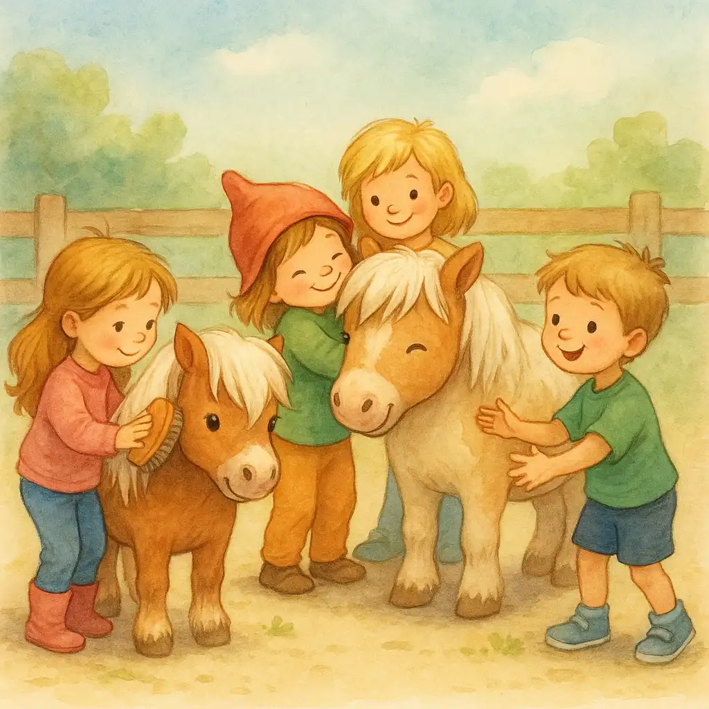 Glückliches Kind auf einem Pony